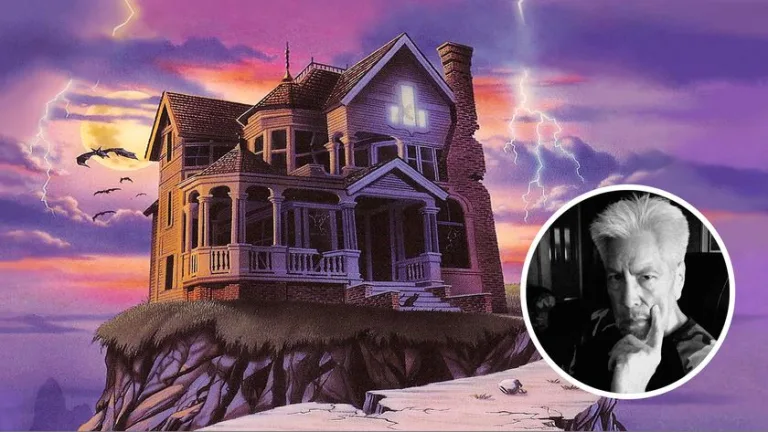 The 7th Guest's mansion artwork; a photo of the game's co-creator, Rob Landeros.