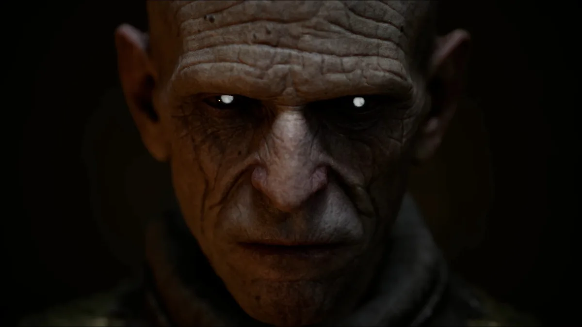 Image 28: A scary looking man with glowing eyes