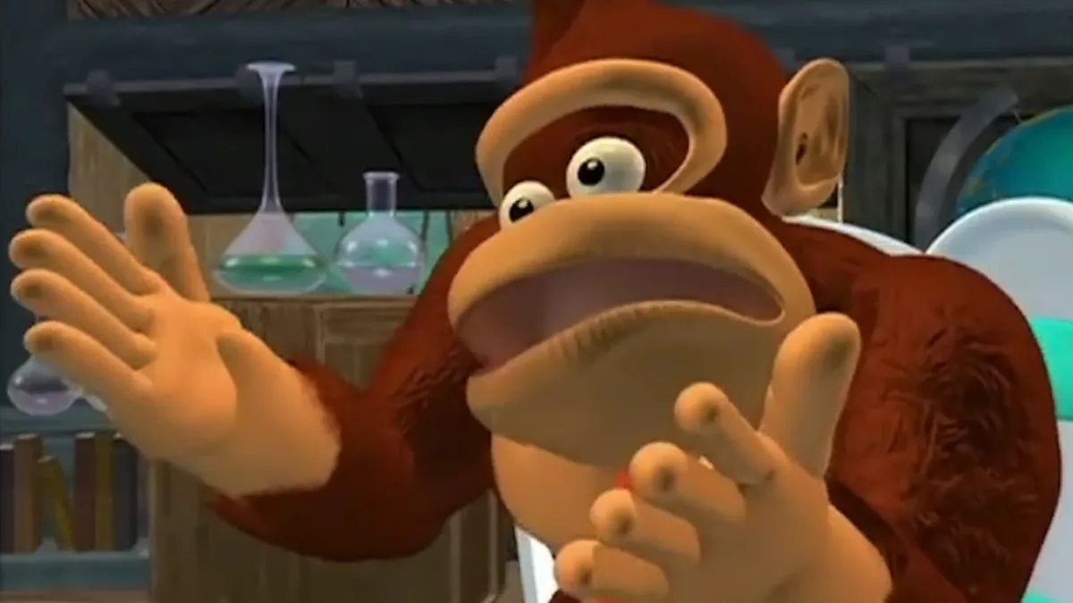 Image 30: Donkey Kong from the cartoon doing a 'wtf' expression