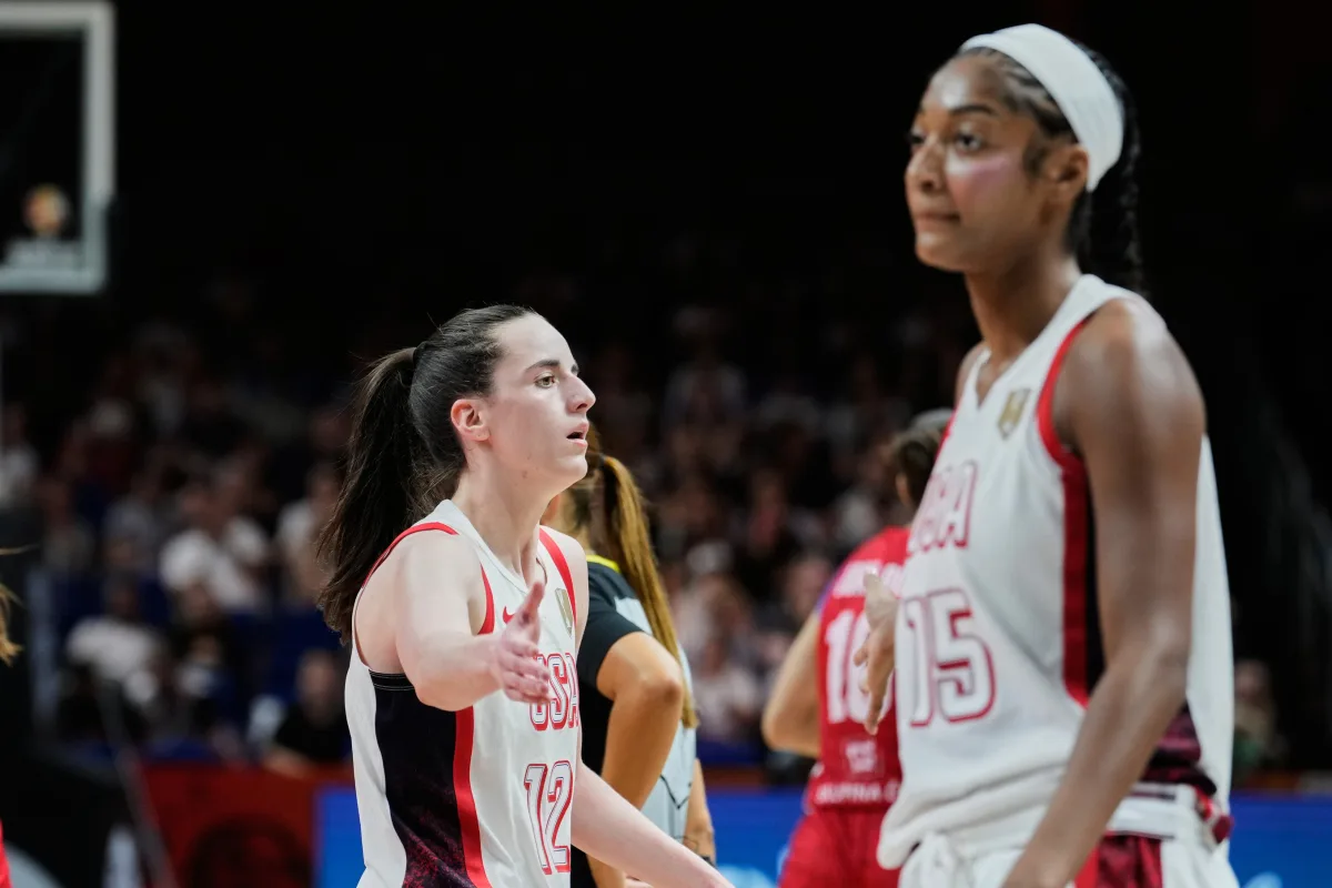 Image 50: Caitlin Clark calls out reporter over Angel Reese question after Team USA gold
