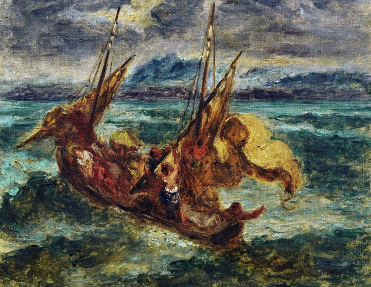 The story of Jesus on the sea quieting the storm