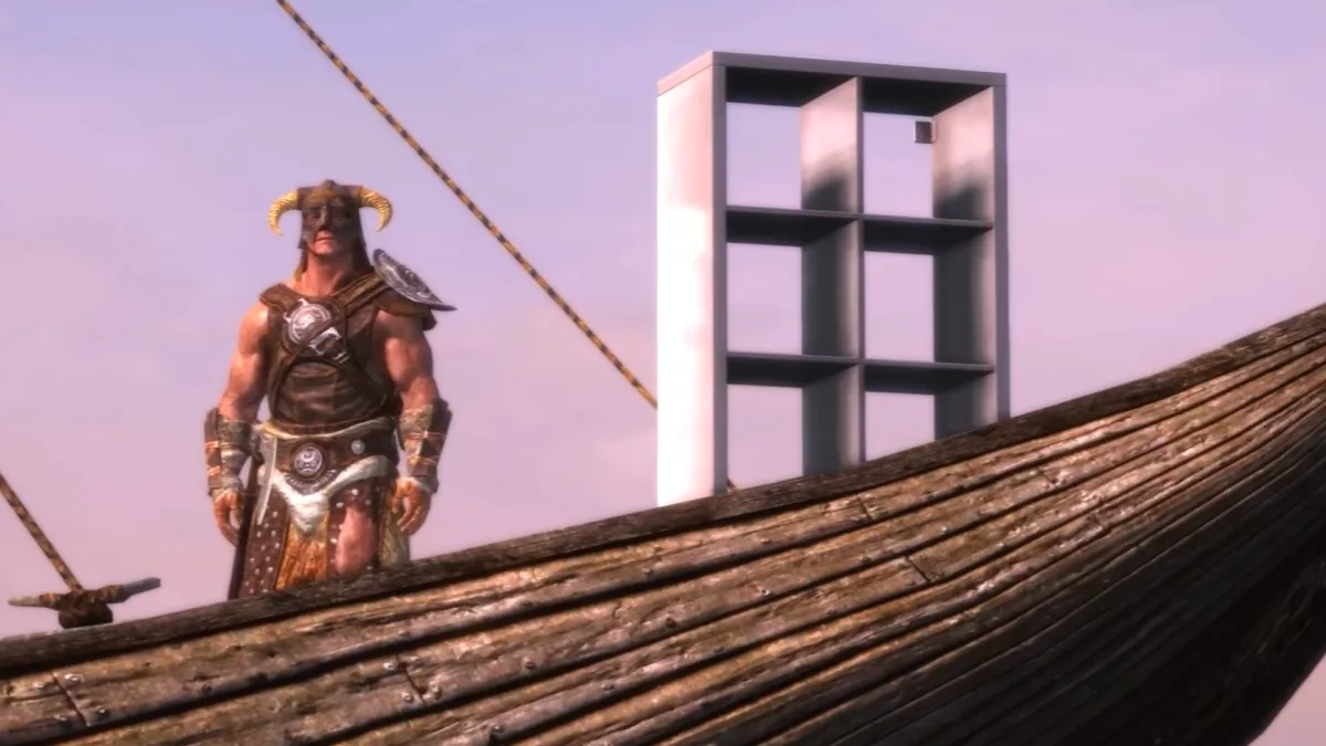IKEA Skyrim spēlē ievieš runājošu plauktu, kuru ierunājis Mets Berijs