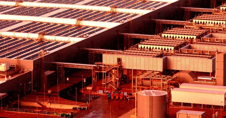 Image 7: A color-treated photo of a data center.