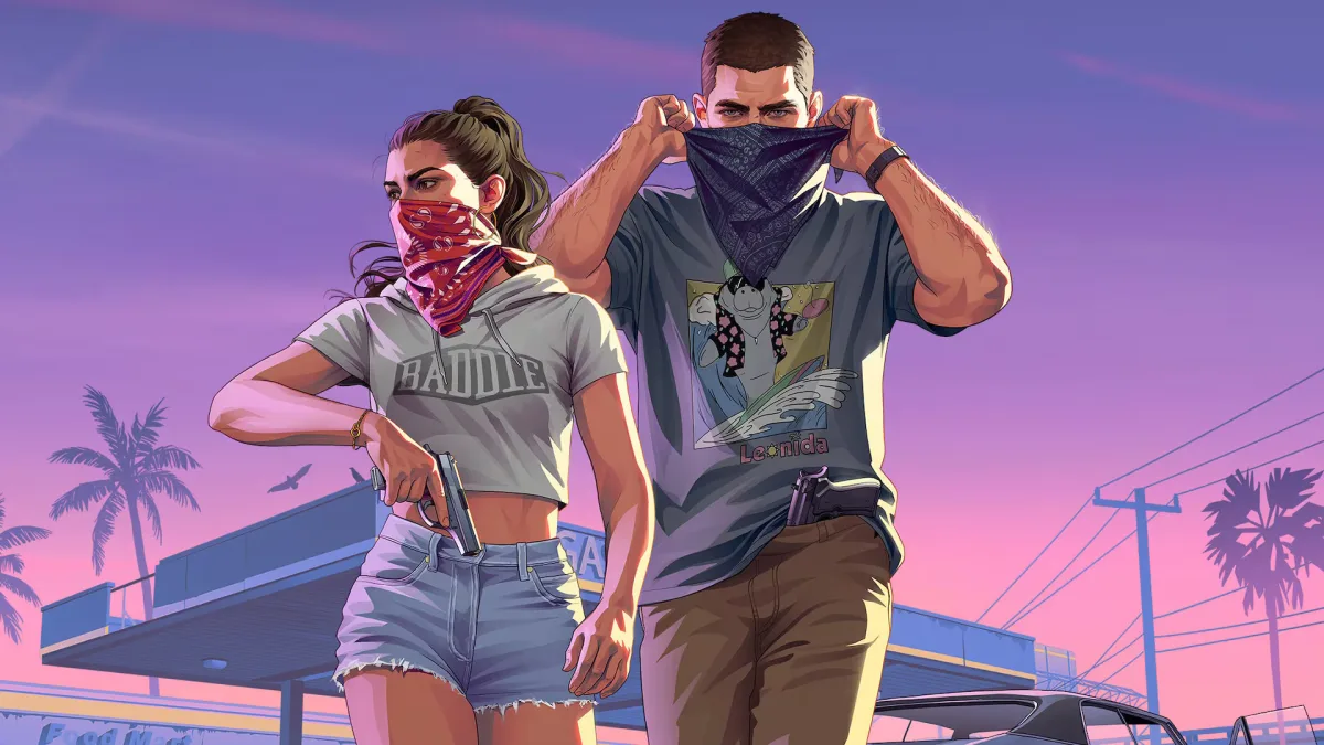 Image 29: Grand Theft Auto 6 website background - man and woman in masks