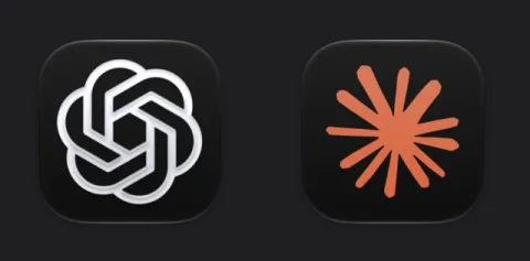 ChatGPT and Claude's macOS application icons