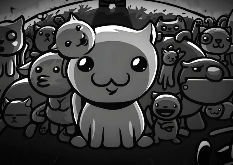 Mewgenics closeup of mutated cats with ominous shadow behind