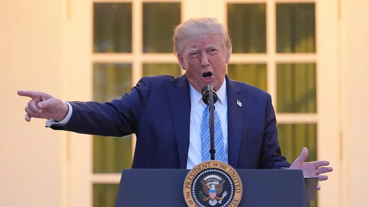 Image 44: President Donald Trump speaks during a dinner in the Rose Garden of the White House, Thursday, Sept. 17, 2026, in Washington.