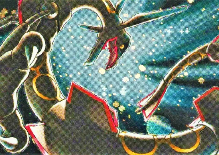 The Gold Star Rayquaza card from the Pokemon TCG