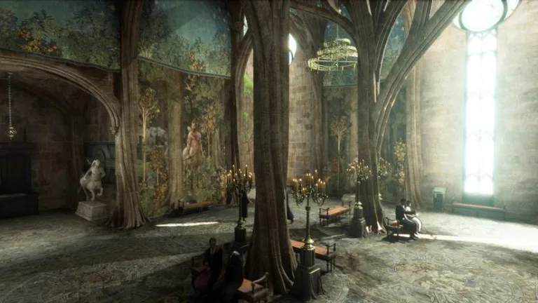Interior of Hogwarts West Tower in an illustration from the Harry Potter books