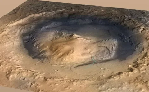 NASA zonde uz Marsa atklāj neparastus seklus iedobumus, kuru izcelsme joprojām nav skaidra