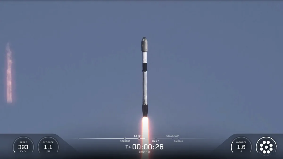Image 23: A SpaceX Falcon 9 rocket launches the USSF-153 mission for the U.S. Space Force from Vandenberg Space Force Base in California on Sept. 10, 2026.