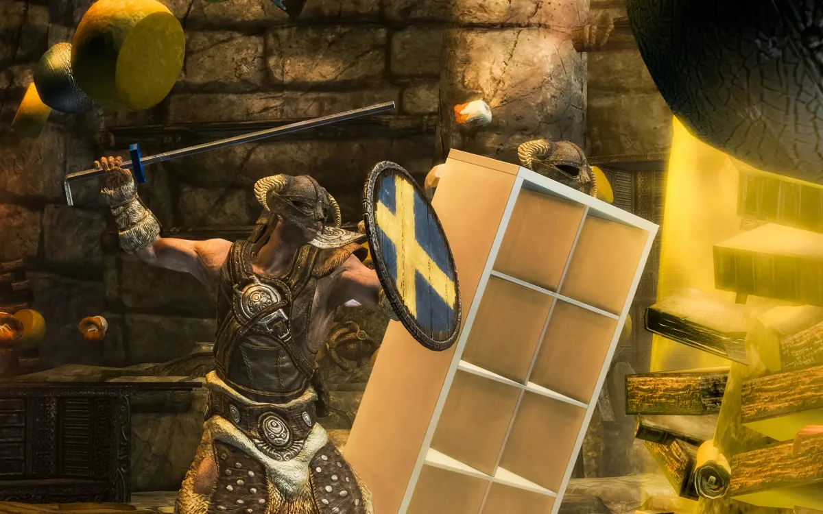 Image 31: Image of the Allenblade in Ikea's Kallax Storageborn mod