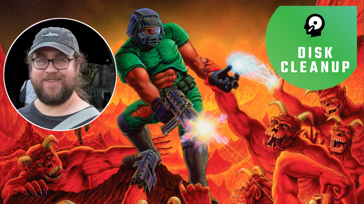 Image 30: A picture of David Szymanski and a Doom backdrop