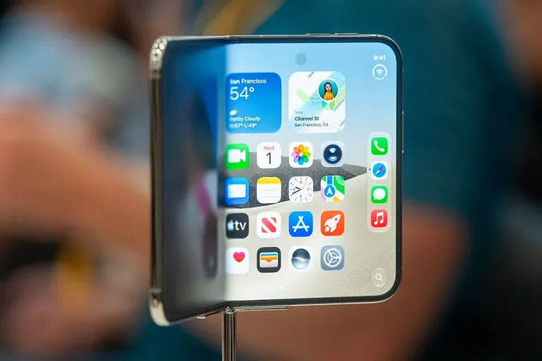 Image 5: The foldable iPhone has divided opinion (Karl Mondon / AFP via Getty Images)