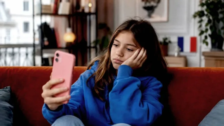 child with phone
