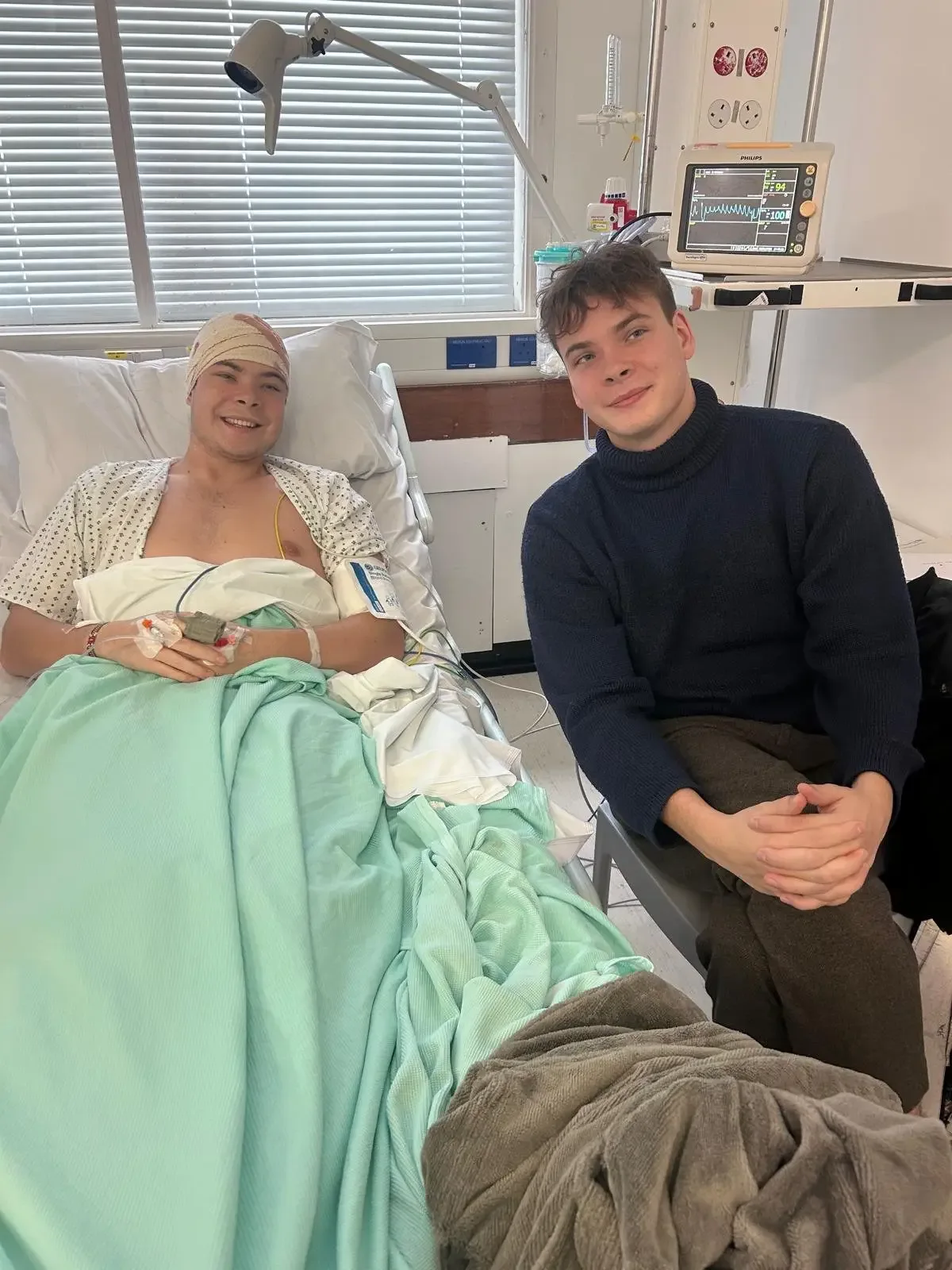 Image 4: Cal noticed he was getting headaches after one beer over Christmas, in January he got his diagnosis (Brain Tumour Research / SWNS)