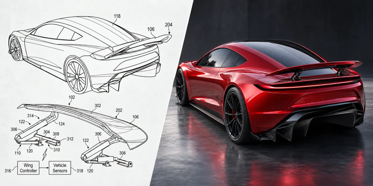 Tesla patents slēptu aktīvo antispārnu jaunajam Roadster ar līdz 700 kg piespiedējspēka