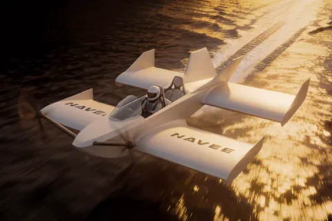 Image 11: The WaveFly 5X making its public debut flight over Lake Taihu, China's third largest lake