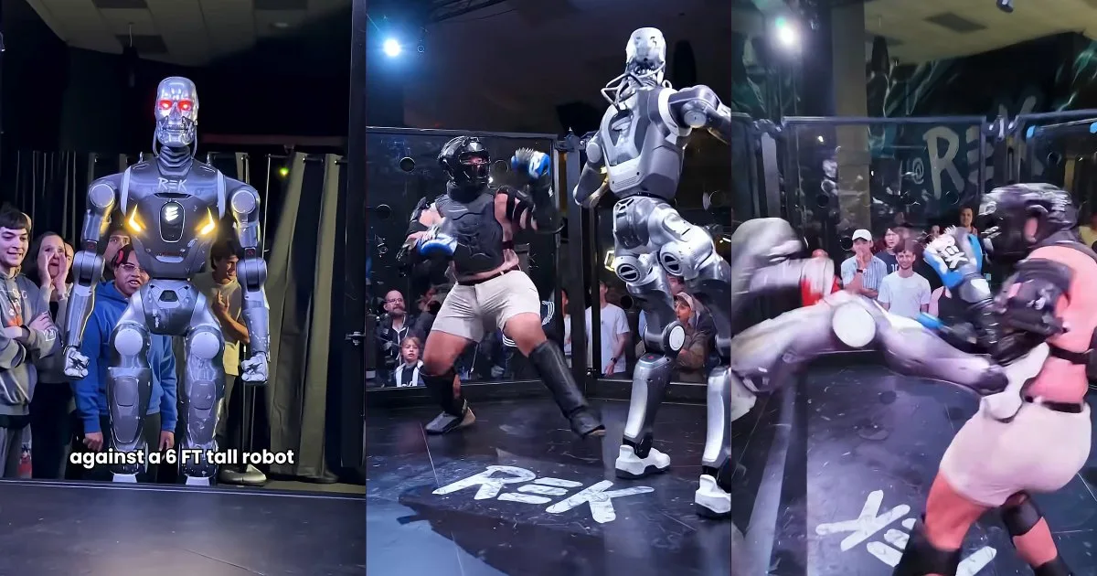 Publicēts video ar iespējamu pirmo MMA cīņu starp cilvēku un humanoīdu robotu