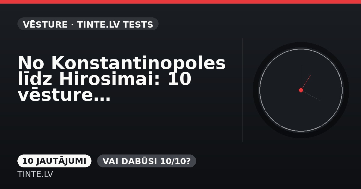 No Konstantinopoles līdz Hirosimai: 10 vēstures jautājumi