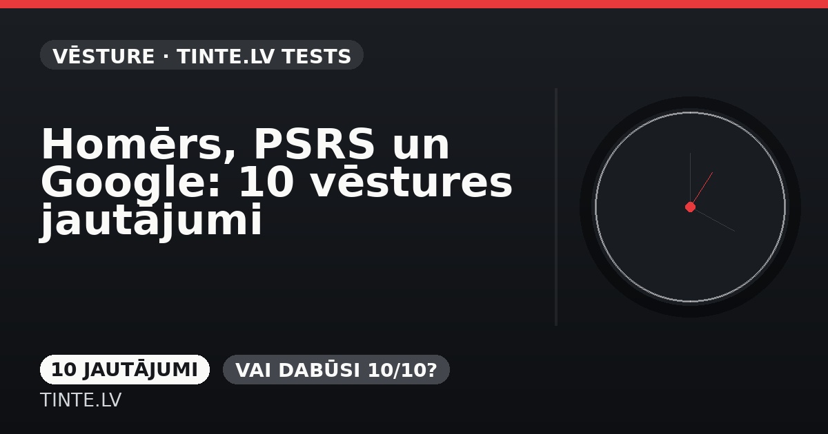Homērs, PSRS un Google: 10 vēstures jautājumi