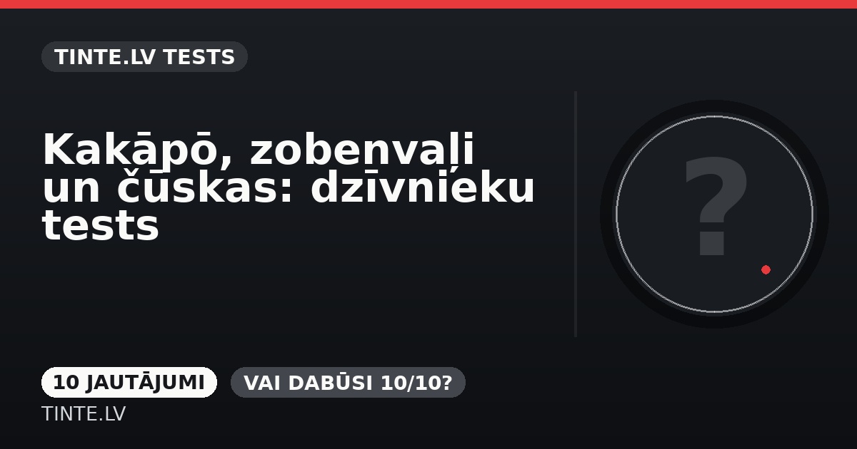 Kakāpō, zobenvaļi un čūskas: dzīvnieku tests