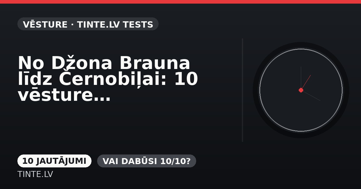 No Džona Brauna līdz Černobiļai: 10 vēstures jautājumi