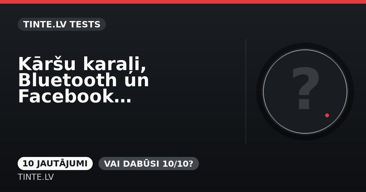 Kāršu karaļi, Bluetooth un Facebook: cik daudz zini?