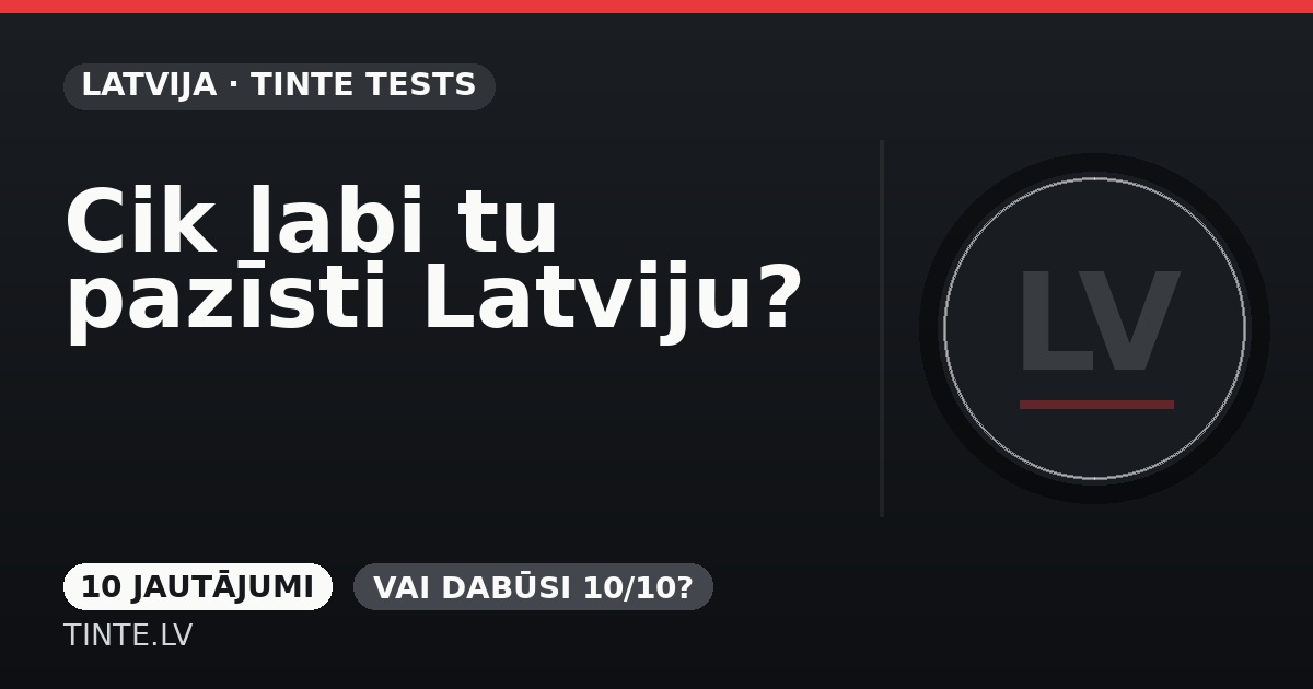 Cik labi tu pazīsti Latviju?
