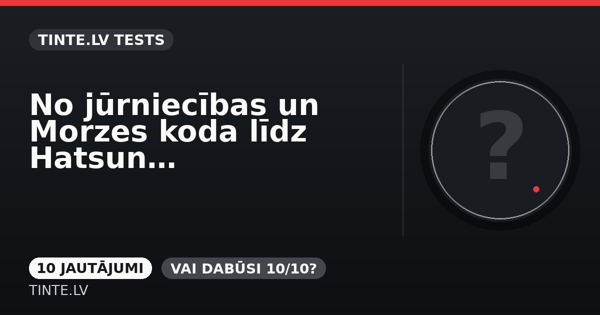 No jūrniecības un Morzes koda līdz Hatsune Miku un Kosciuško kalnam