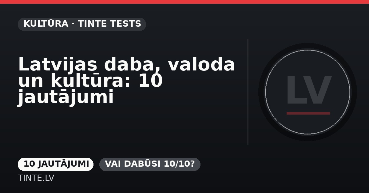 Latvijas daba, valoda un kultūra: 10 jautājumi