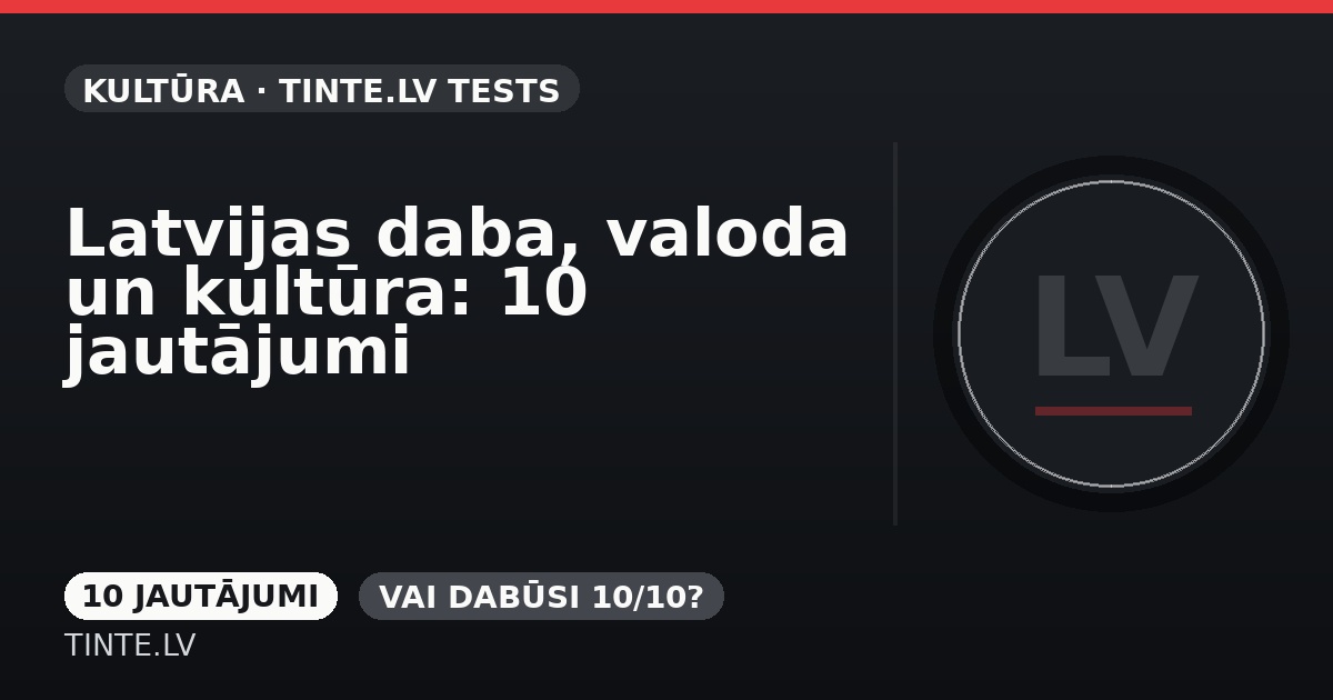 Latvijas daba, valoda un kultūra: 10 jautājumi